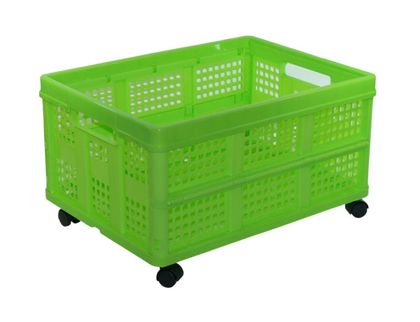 Vented Folding Crate: Set of 4 Casters