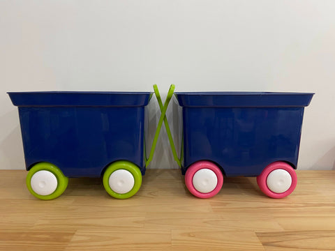 Pull Wagon - Blue with Pink or Green wheels